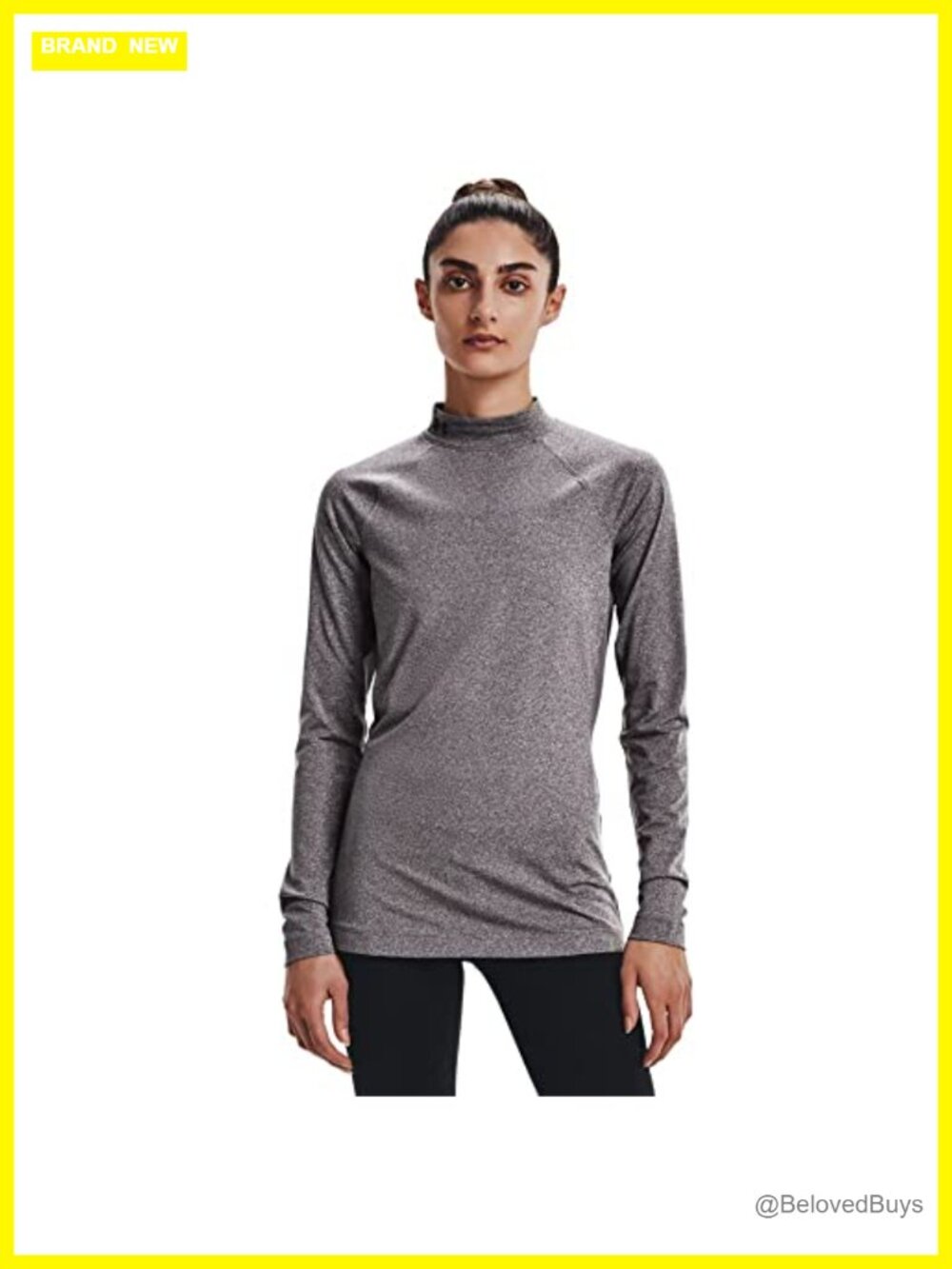 Under Armour Women's Authentics Mock Neck Fitted Long Sleeve Tee